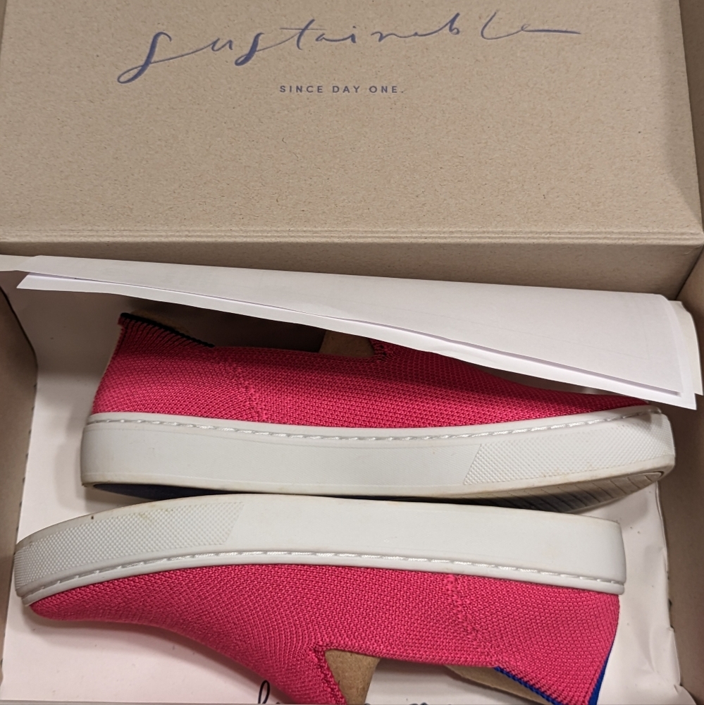 Rothy's kids sneakers pink (like new in box)